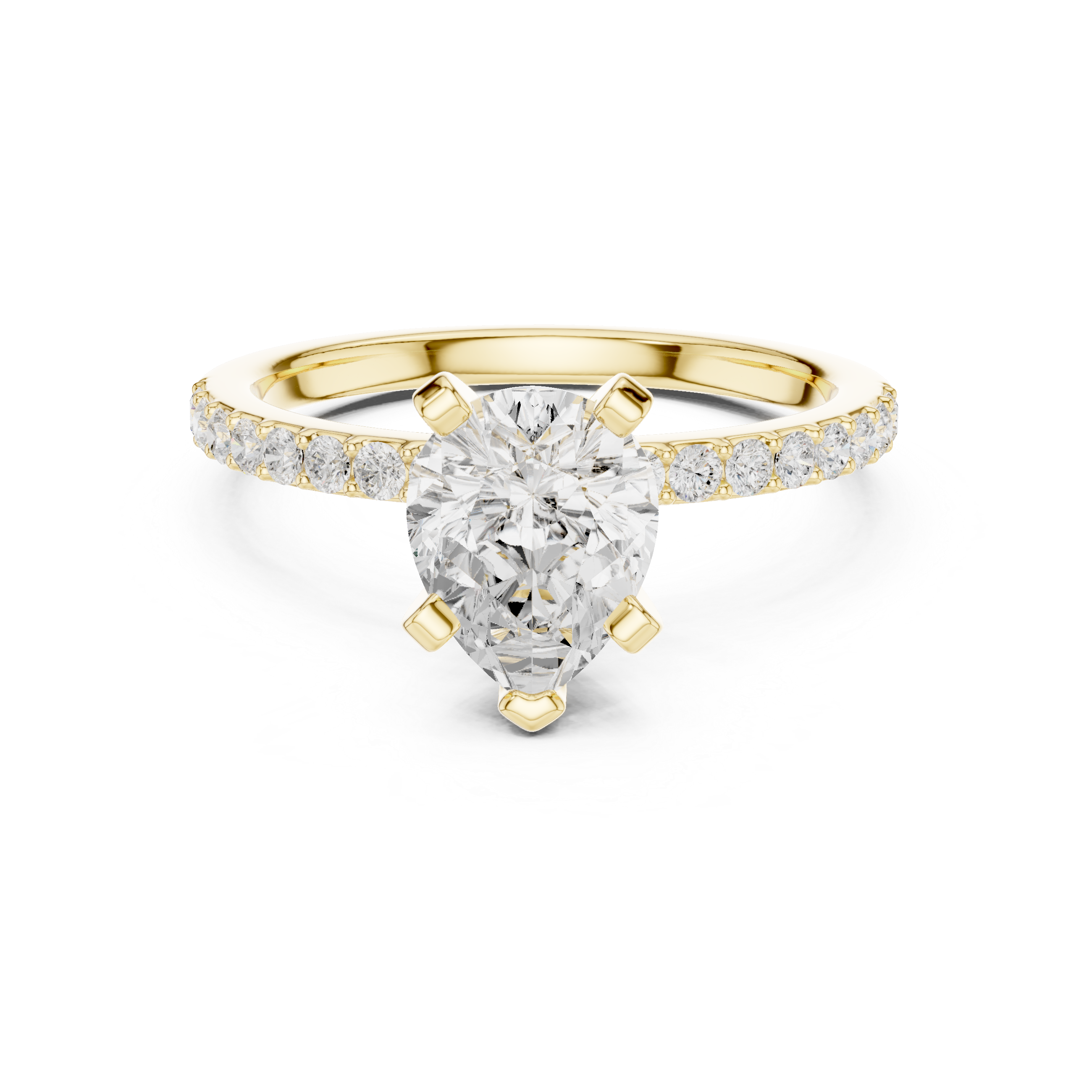 2-carat pear cut lab diamond sustainable pavé ring