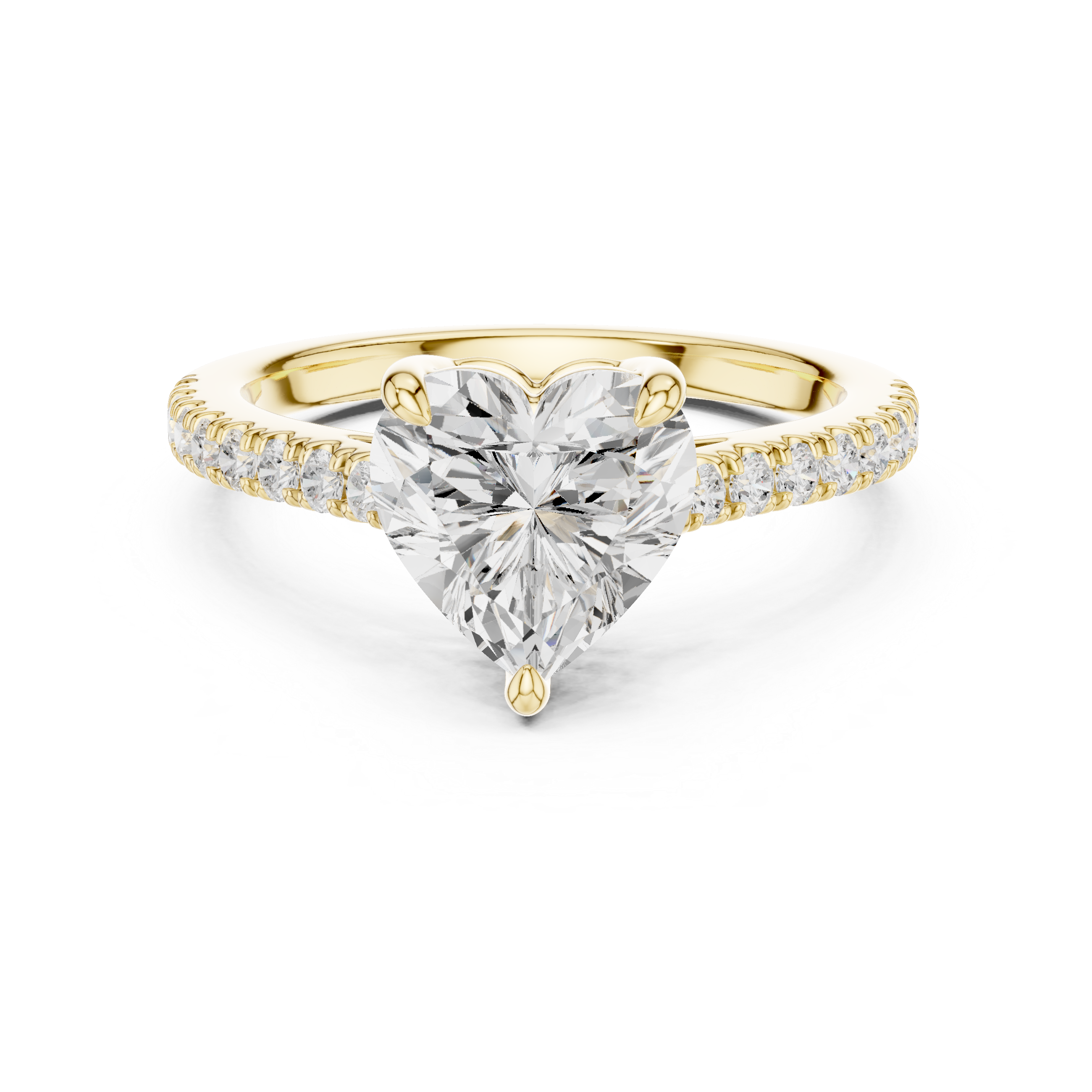 2 ct heart-shaped lab diamond engagement ring