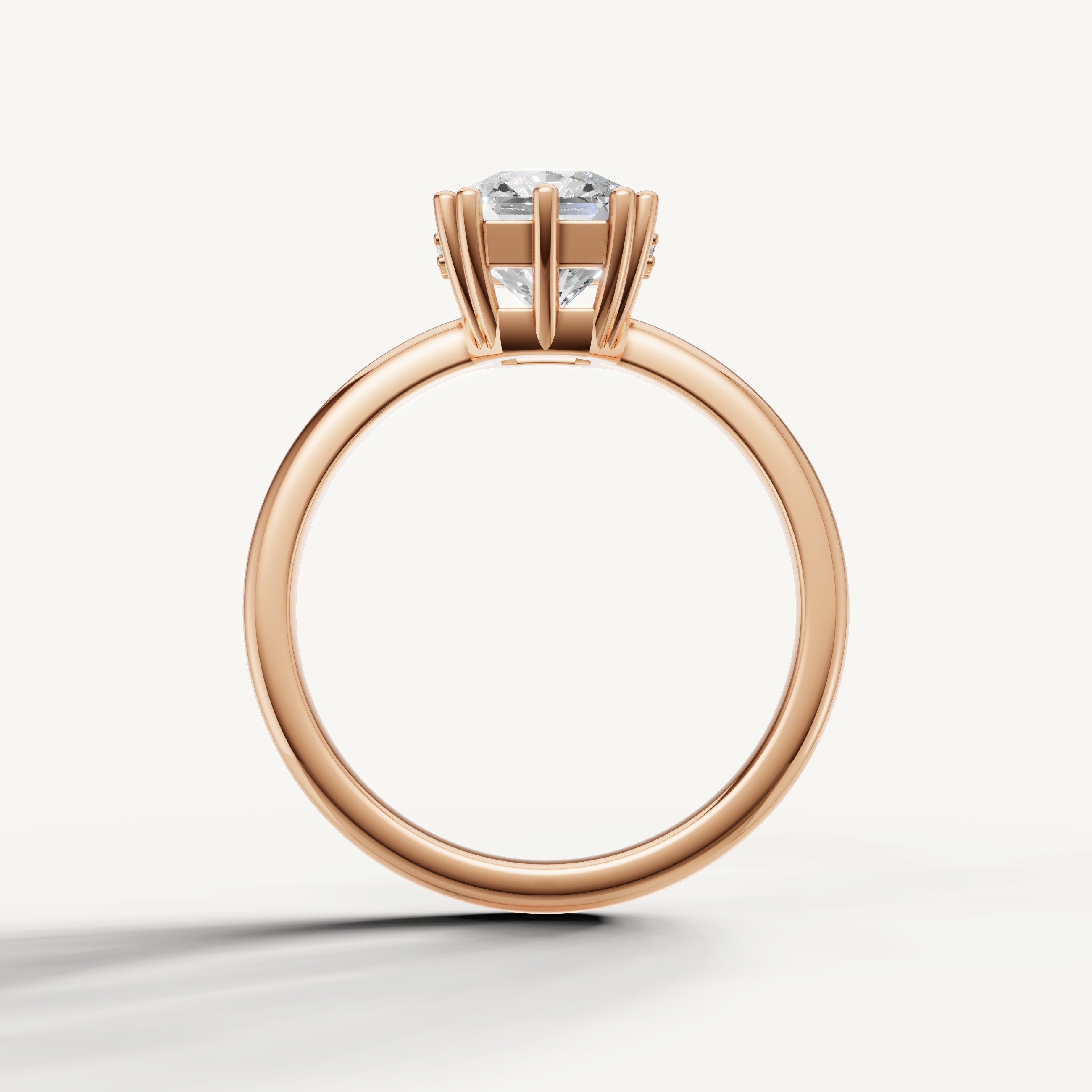 Raul Diamonds asscher cut solitaire engagement ring in rose gold with sparkling hidden accent diamonds