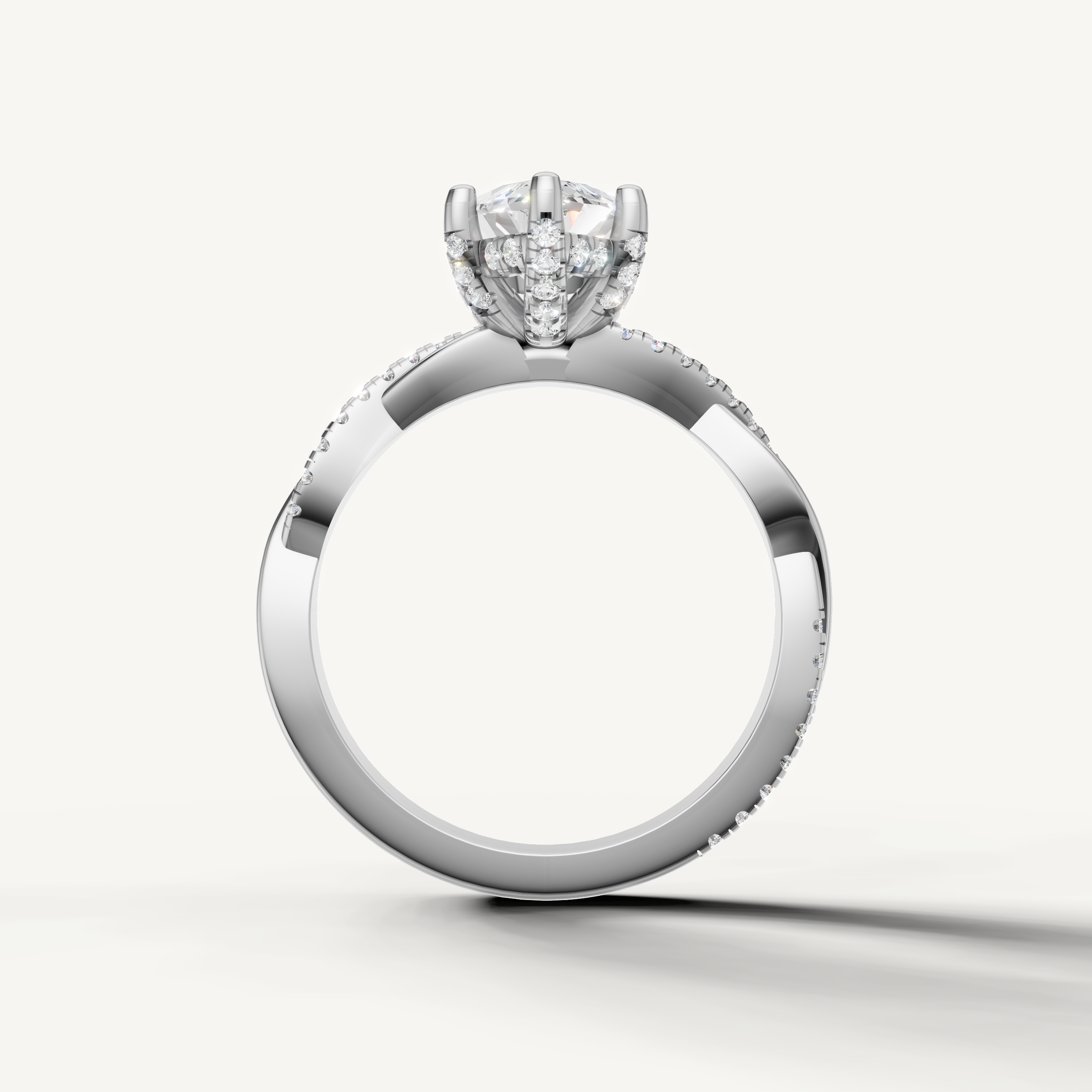 sophisticated marquise lab grown diamond engagement ring in 14k white gold with elegant crossover detailing