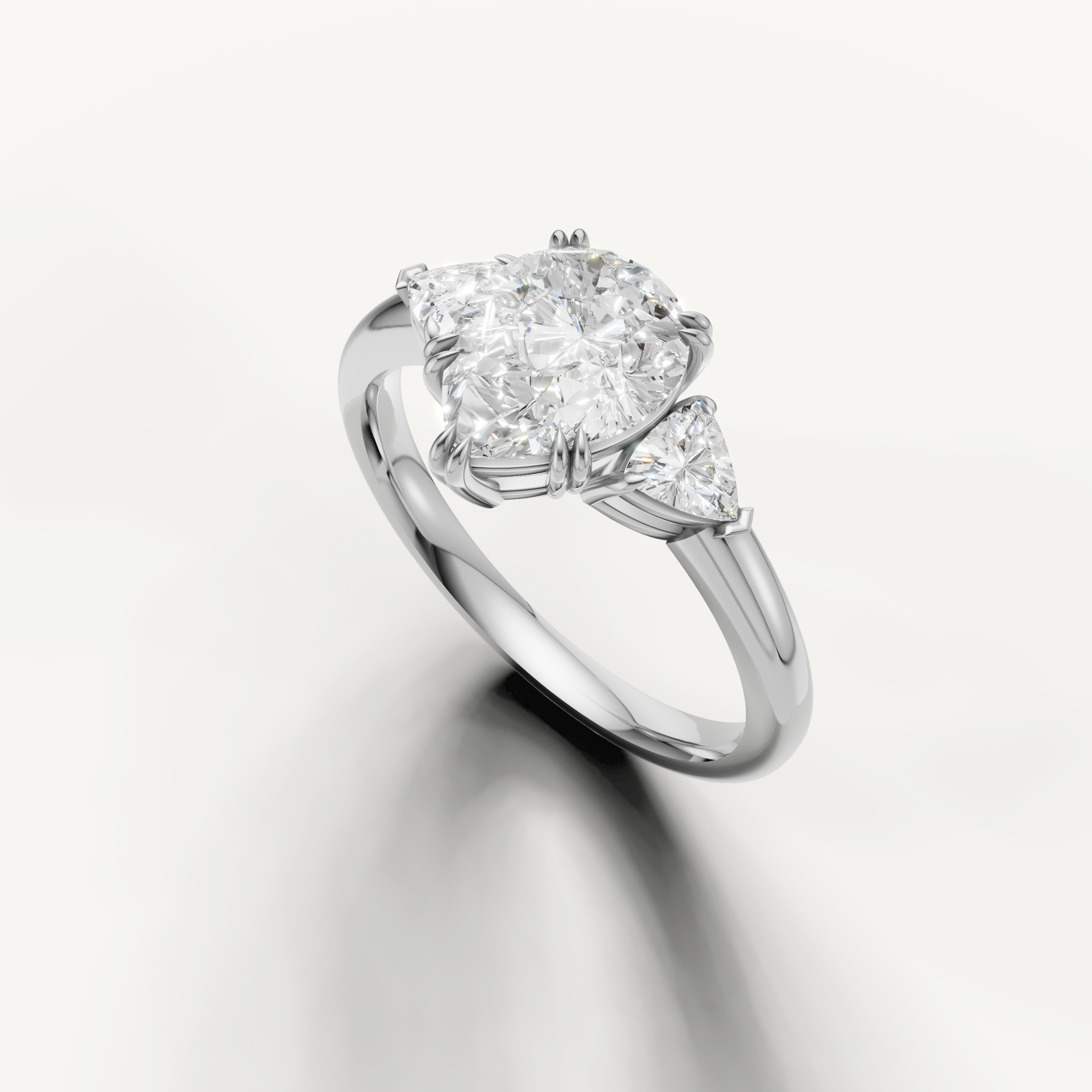 elegant pear cut lab grown diamond engagement ring with sleek white gold setting