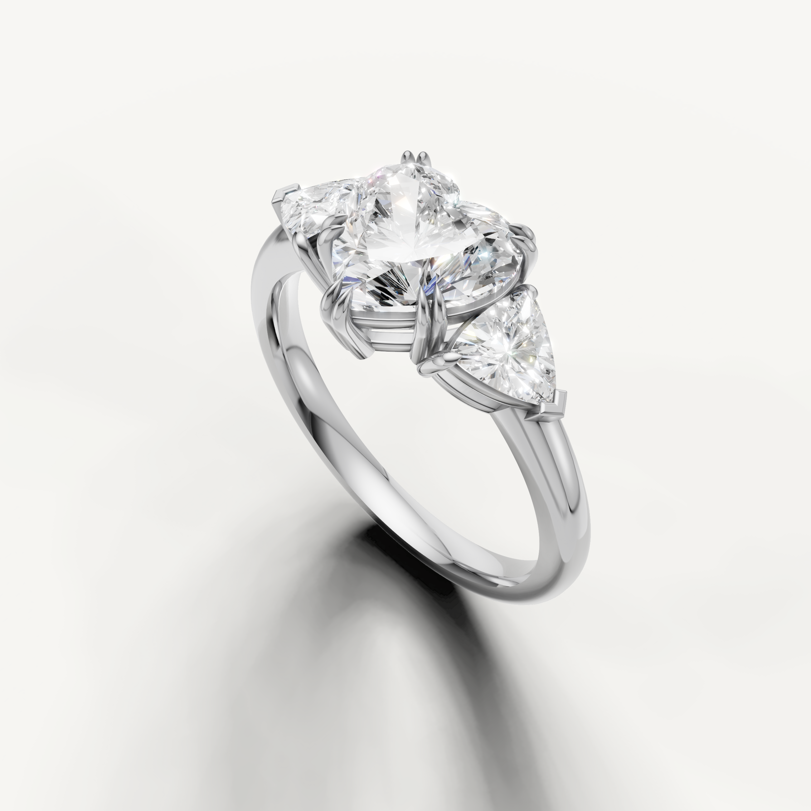 elegant heart cut lab grown diamond engagement ring with sleek white gold setting