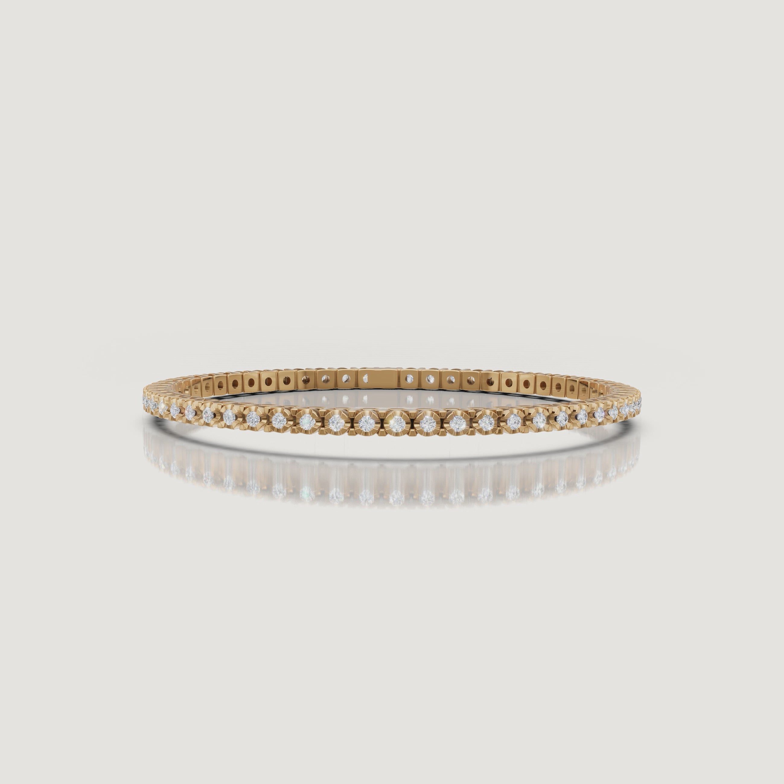 Luxury yellow gold diamond tennis bracelet video by Raul Diamonds with sparkling lab grown diamonds, refined bracelet movement, cinematic macro details, and elegant fine jewelry styling