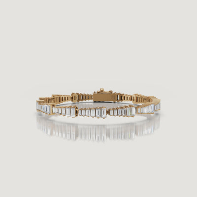 Yellow gold baguette diamond tennis bracelet video by Raul Diamonds
