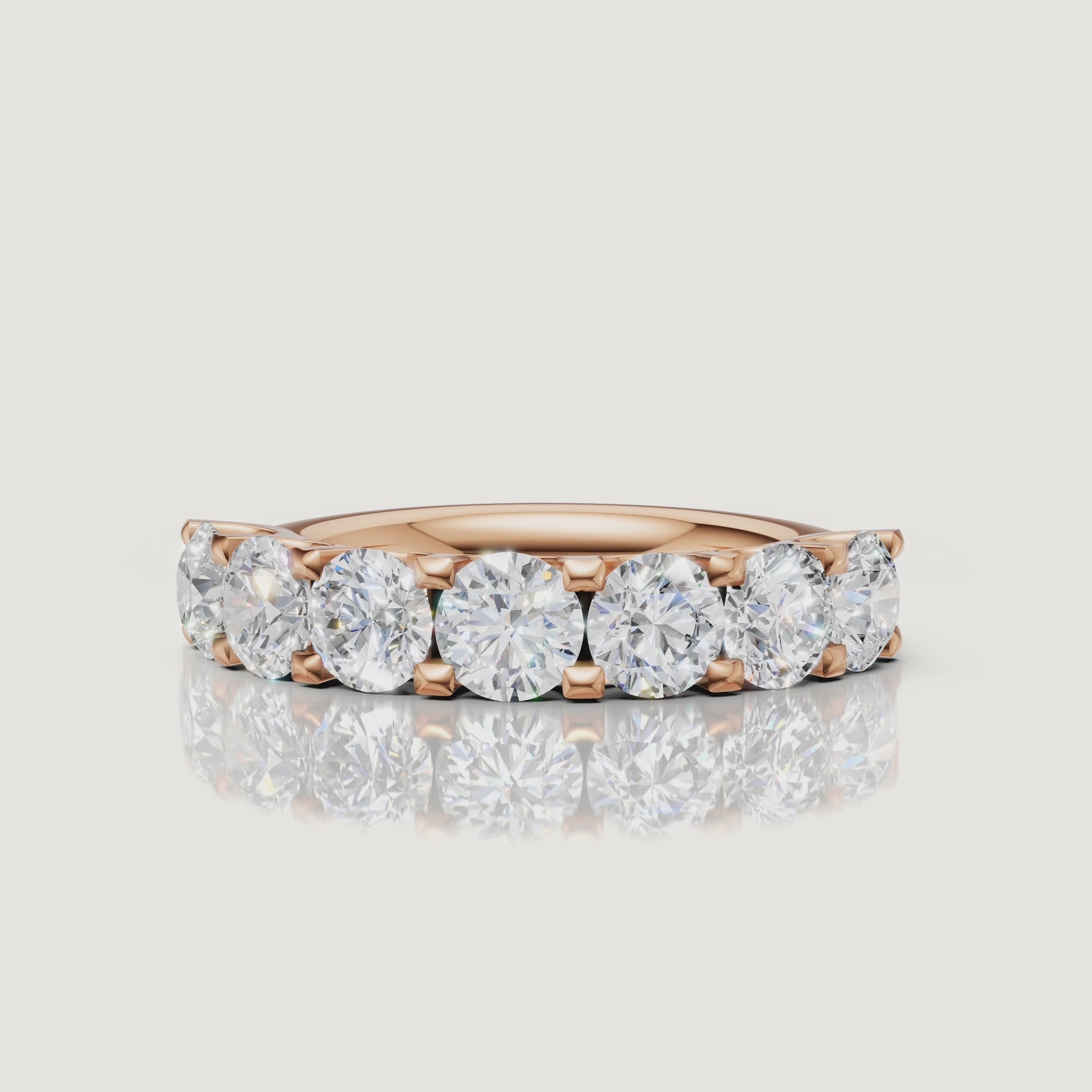 360 view of Raul Diamonds yellow gold round brilliant diamond wedding band