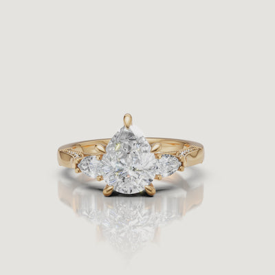 Raul Diamonds Yellow Gold Pear Cut Ring – Light Performance & Sparkle