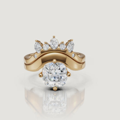 Yellow Gold Cushion Cut Diamond Bridal Set Video by Raul Diamonds
