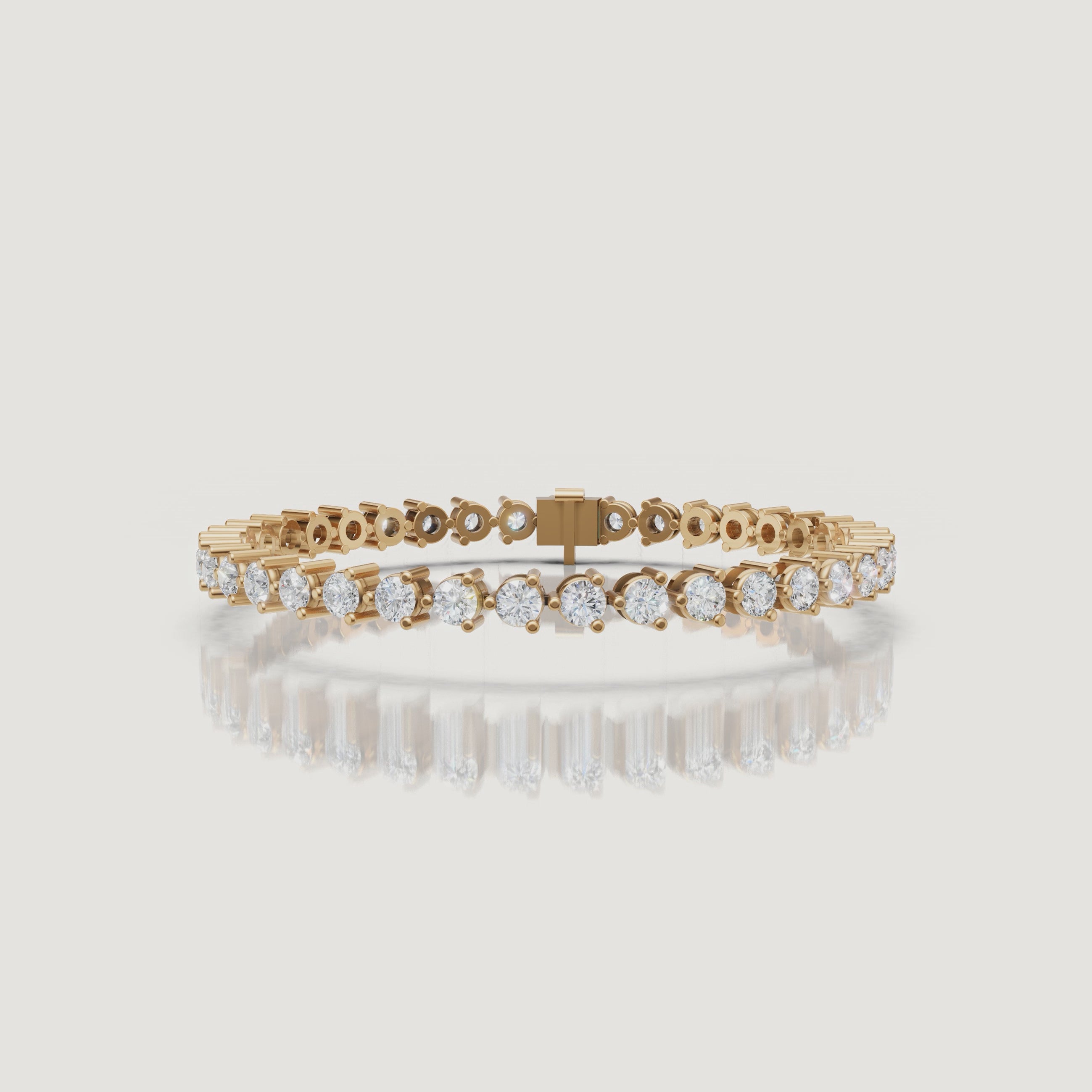 Yellow gold pear and round diamond tennis bracelet video by Raul Diamonds