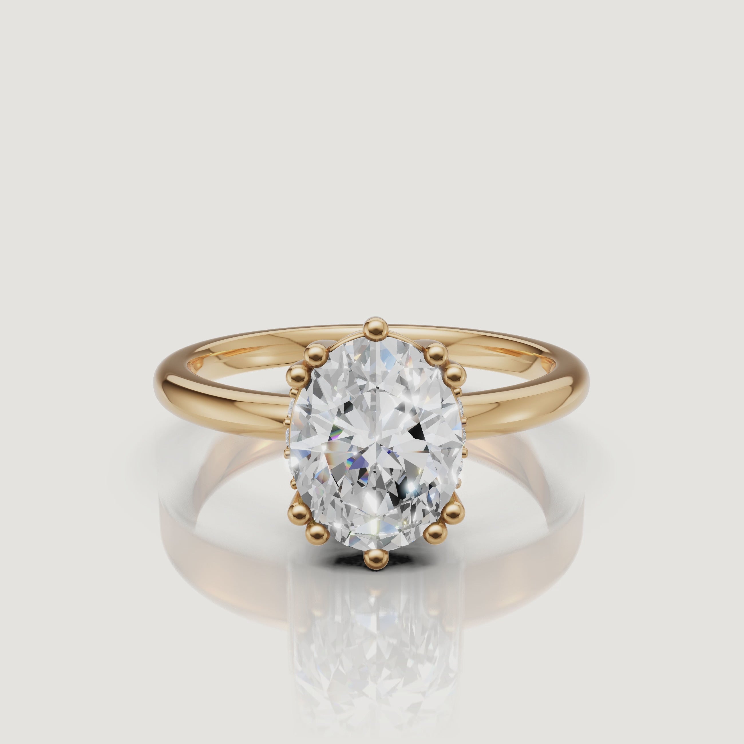 Oval Cut Lab Grown Diamond Engagement Ring Video in 14K Yellow Gold – Raul Diamonds
