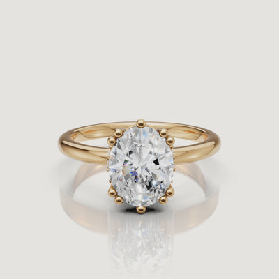 Oval Cut Lab Grown Diamond Engagement Ring Video in 14K Yellow Gold – Raul Diamonds