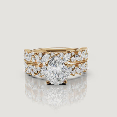 Yellow Gold Pear Cut Diamond Bridal Set Video by Raul Diamonds