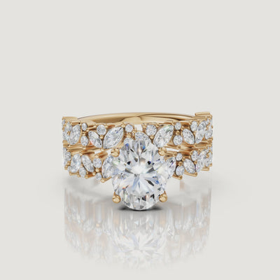 Yellow Gold Oval Cut Diamond Bridal Set Video by Raul Diamonds