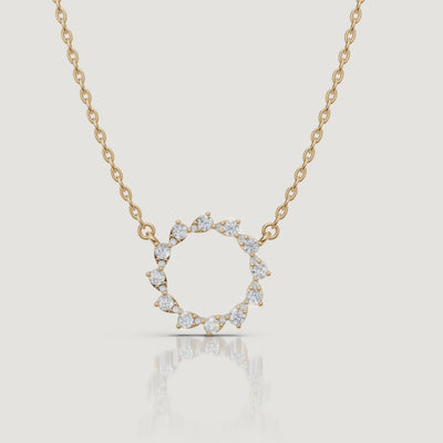 Yellow Gold Diamond Circle Pendant Necklace Video by Raul Diamonds