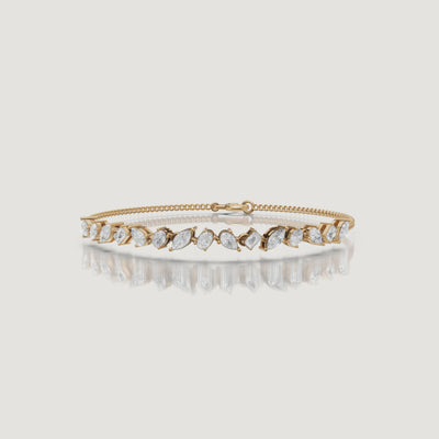 Yellow gold marquise diamond bracelet video by Raul Diamonds fine jewelry