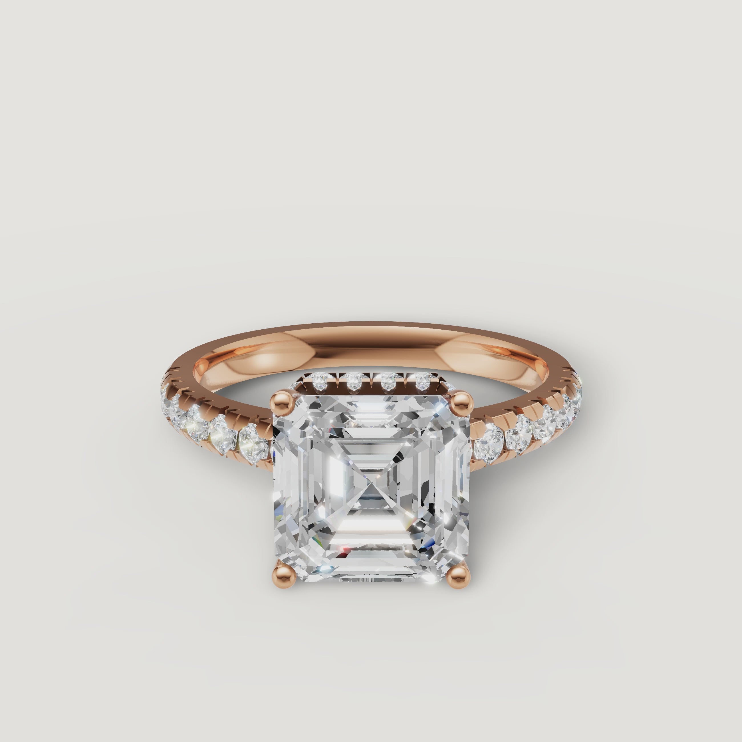 Asscher Cut Lab Grown Diamond Engagement Ring Video in 14K Yellow Gold – Raul Diamonds