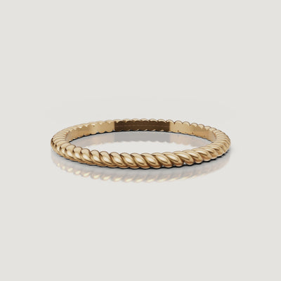 Yellow gold twisted rope wedding band video with polished braided texture by Raul Diamonds