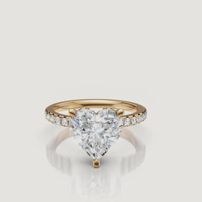 Heart Shape Lab Grown Diamond Ring Video in 14K Yellow Gold – Raul Diamonds