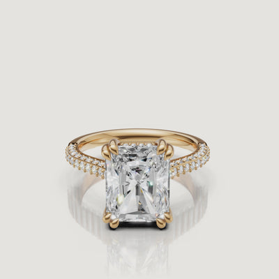 Radiant Cut Lab Grown Diamond Ring Video in 14K Yellow Gold – Raul Diamonds