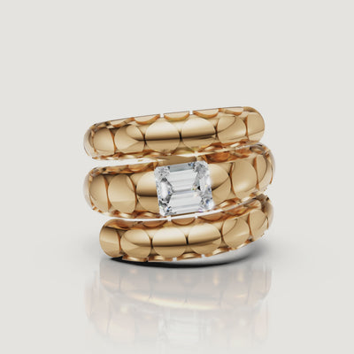  Raul Diamonds emerald cut diamond wrap ring video in yellow gold