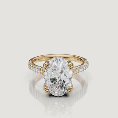 Oval Lab Grown Diamond Ring Video in 14K Yellow Gold – Raul Diamonds