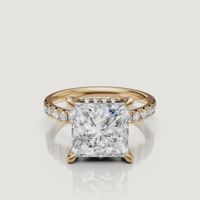 Princess Cut Lab Grown Diamond Ring Video in 14K Yellow Gold – Raul Diamonds