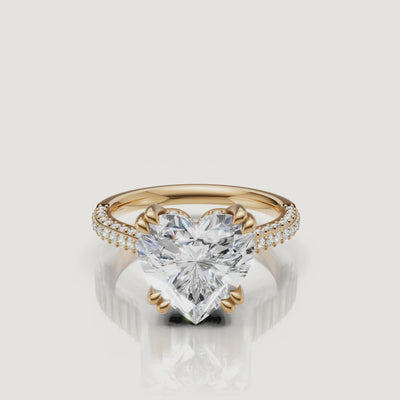 Heart Shape Lab Grown Diamond Ring Video in 14K Yellow Gold – Raul Diamonds