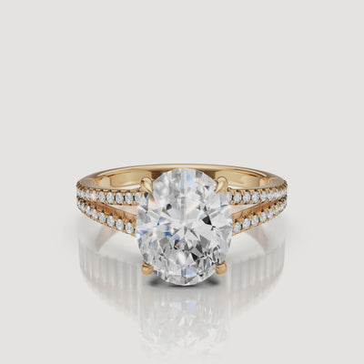 Oval Cut Lab Grown Diamond Engagement Ring Video in 14K Yellow Gold – Raul Diamonds