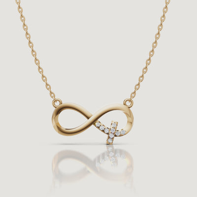 Yellow Gold Infinity Initial Pendant Necklace Video by Raul Diamonds