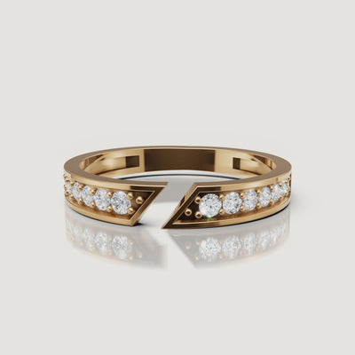 Raul Diamonds yellow gold open gap diamond wedding band rotating jewelry showcase video