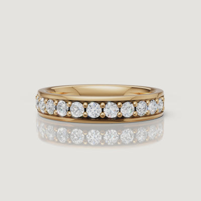 Yellow gold round diamond wedding band video by Raul Diamonds
