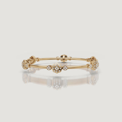 Yellow gold floral diamond bracelet video by Raul Diamonds