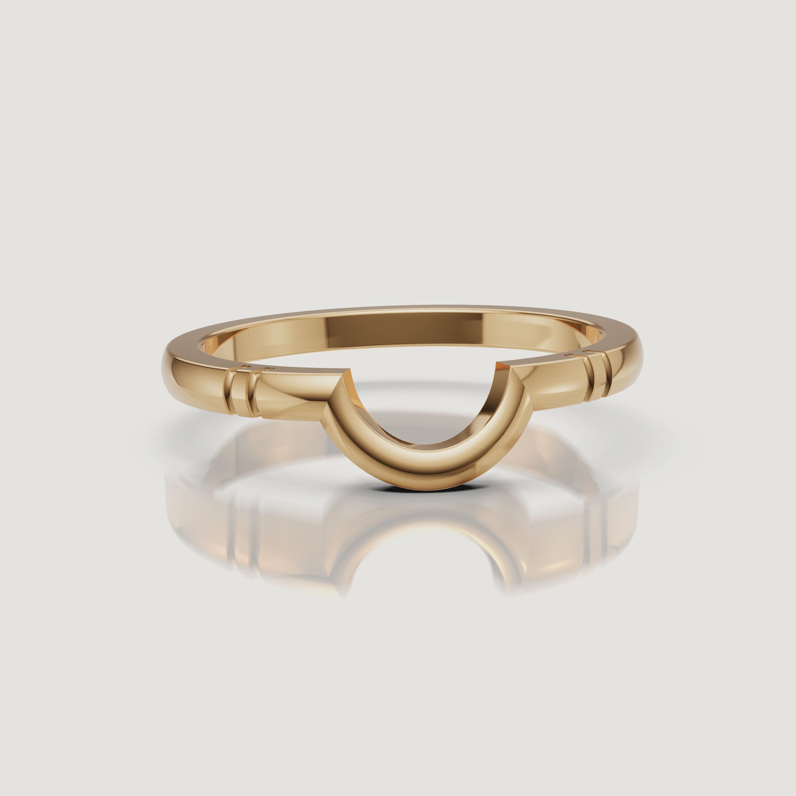 Yellow gold modern open circle wedding band video by Raul Diamonds