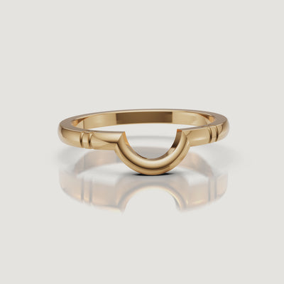 Yellow gold modern open circle wedding band video by Raul Diamonds
