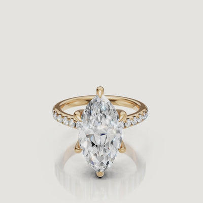 Marquise Cut Lab Grown Diamond Ring Video in 14K Yellow Gold – Raul Diamonds