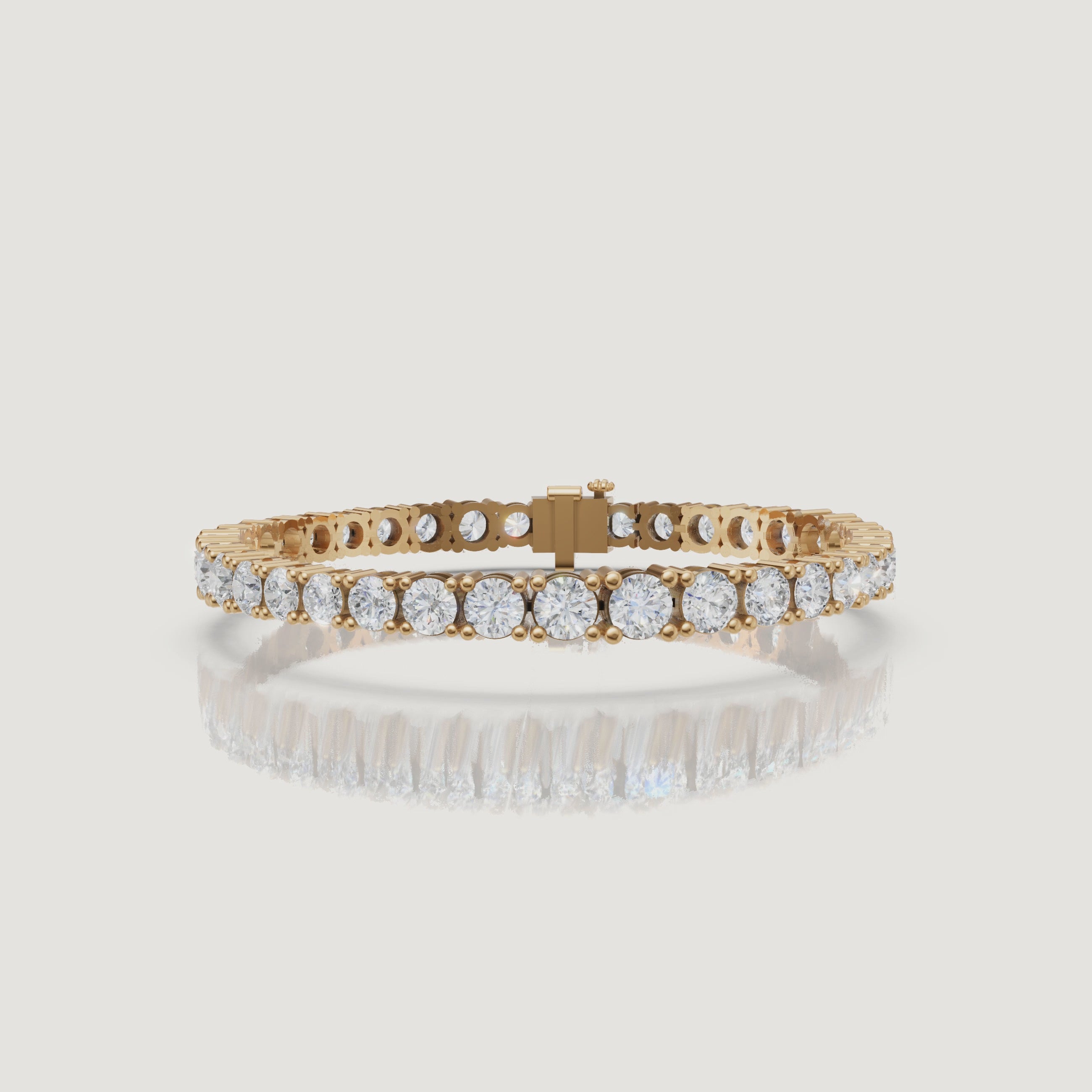 Yellow gold round diamond tennis bracelet video by Raul Diamonds