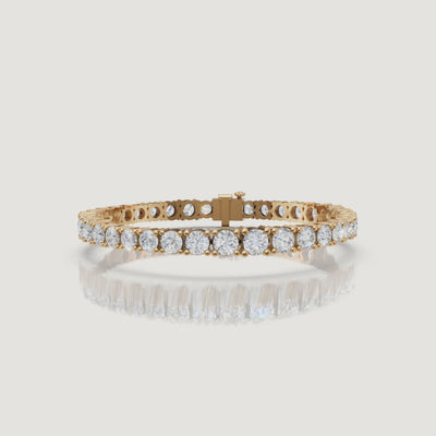 Yellow gold round diamond tennis bracelet video by Raul Diamonds