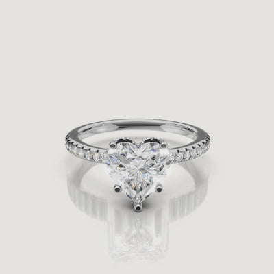Romantic Heart Lab Grown Diamond Solitaire Ring Video