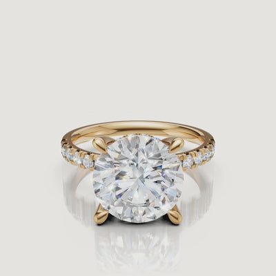 Round Cut Lab Grown Diamond Ring Video in 14K Yellow Gold – Raul Diamonds