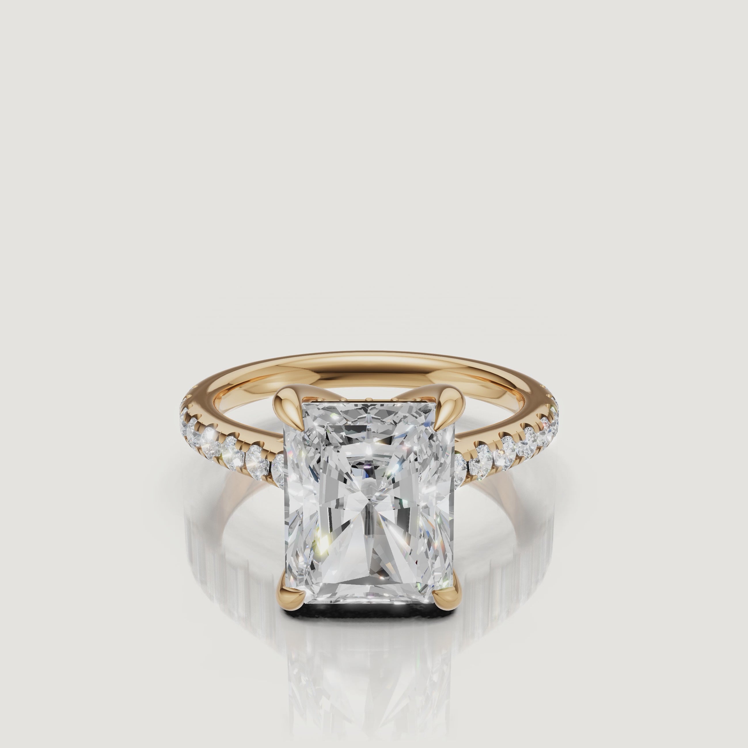 Radiant Cut Lab Grown Diamond Ring Video in 14K Yellow Gold – Raul Diamonds