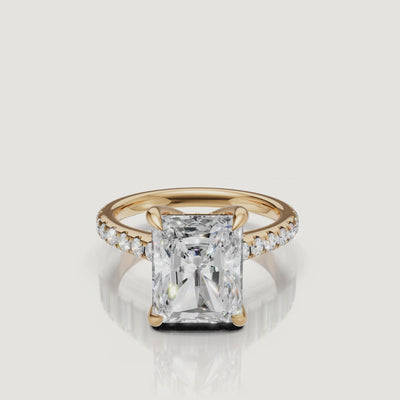 Radiant Cut Lab Grown Diamond Ring Video in 14K Yellow Gold – Raul Diamonds