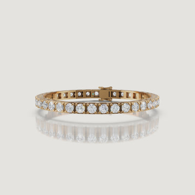 Yellow gold round diamond tennis bracelet luxury video by Raul Diamonds