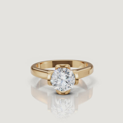 360 video of Raul Diamonds yellow gold round solitaire diamond engagement ring