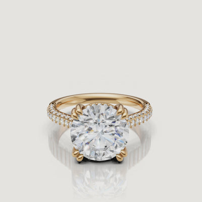 Round Lab Grown Diamond Ring Video in 14K Yellow Gold – Raul Diamonds