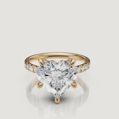 Heart Shape Lab Grown Diamond Ring Video in 14K Yellow Gold – Raul Diamonds