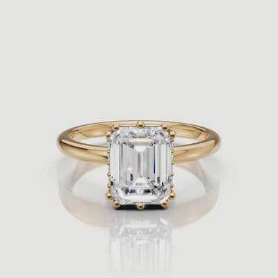 Emerald Cut Lab Grown Diamond Engagement Ring Video in 14K Yellow Gold – Raul Diamonds