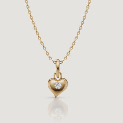 Yellow Gold Heart Shape Diamond Pendant Necklace Video by Raul Diamonds