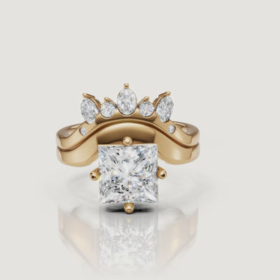Yellow Gold Princess Cut Diamond Bridal Set Video by Raul Diamonds