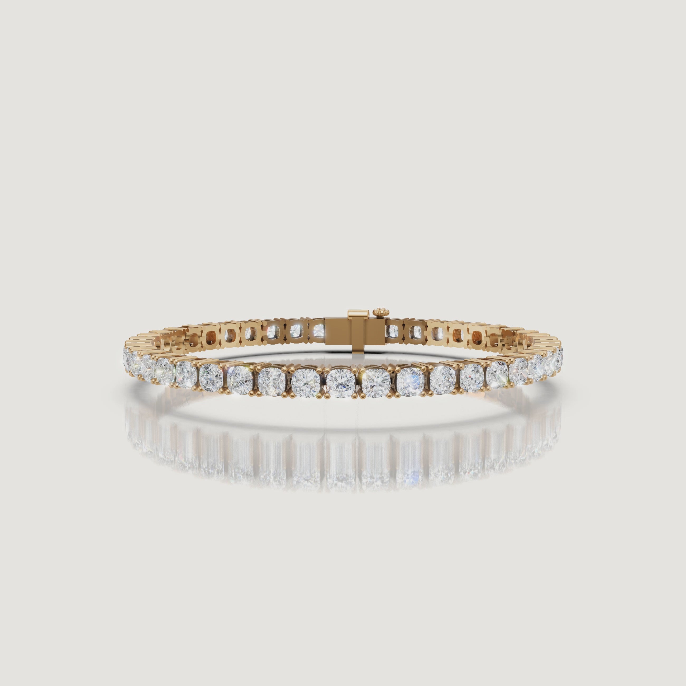 Yellow gold round diamond tennis bracelet video by Raul Diamonds
