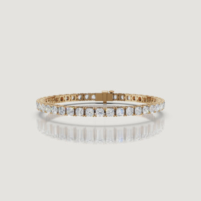 Yellow gold round diamond tennis bracelet video by Raul Diamonds