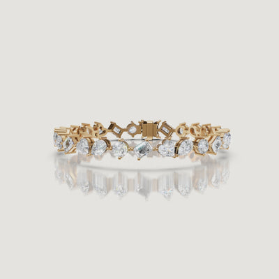 Yellow gold mixed shape diamond bracelet luxury video by Raul Diamonds